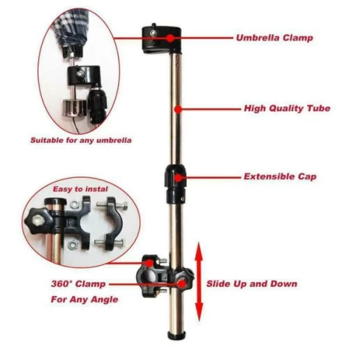 Adjustable Umbrella Holder For Wheelchairs Scooters Prams Walkers Rollators-11 Adjustable Umbrella Holder For Wheelchairs Scooters Prams Walkers Rollators