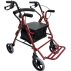 Super Compact Folding Rollator, Aluminium Walking Frame With Hand Brakes, Arm Rests, Under Seat Bag And Footrest