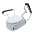 Adjustable Toilet Seat Raiser With Flip Up Arm Rests Easy Installations, 136 Kg Capacity