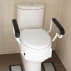 Adjustable Toilet Seat Raiser With Flip Up Arm Rests Easy Installations, 136 Kg Capacity