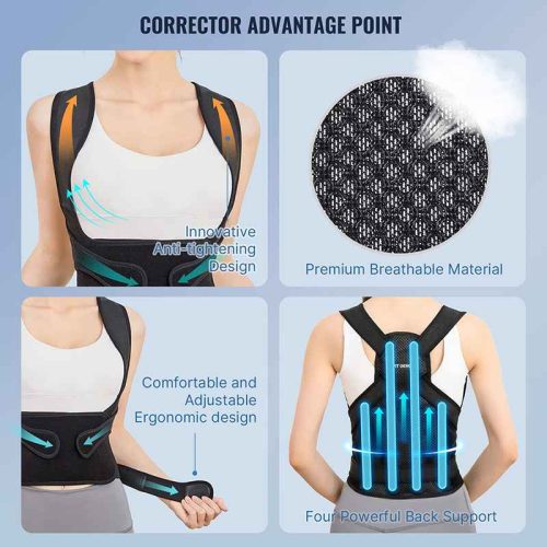 Back Brace And Posture Corrector For Women And Men Relieves Pain, Supports Upper & Lower Back, Breathable Material-3 Back Brace And Posture Corrector For Women And Men Relieves Pain, Supports Upper & Lower Back, Breathable Material