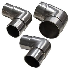 20X PIECES Stainless Steel Curved Flush Elbow Fitting 90 Degree Round Rail Support
