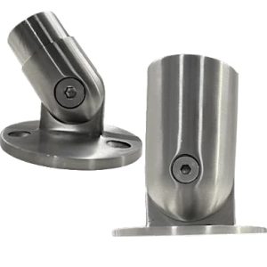 2X Stainless Steel Flexible Handrail Wall Floor Mounted Pipe Fittings