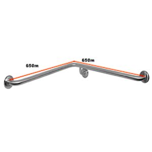 90 Degree corner L shape grab rails for showers and bathrooms 650X650mm
