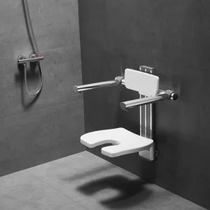 Bathroom Wall Mounted U Shaped Shower Seat  Safe, Stylish & Space Saving